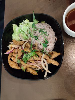 Excellent Nam Tok Muu at Thai Vegan Kitchen in Helsinki