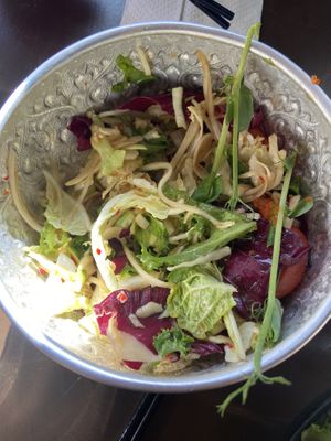 Som tam (papaya salad). We dug in before I got the chance to take a picture.   at Thai Vegan Kitchen in Helsinki