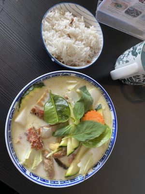 Green curry   at Thai Vegan Kitchen in Helsinki