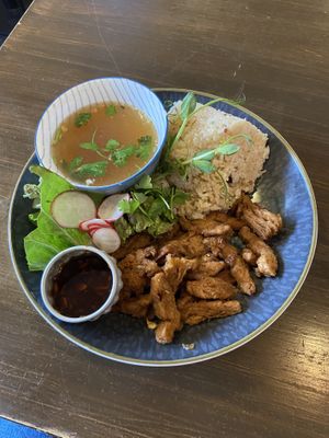 Hainanese rice dish  at Thai Vegan Kitchen in Helsinki
