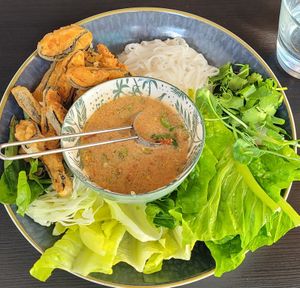 That sauce might burn a hole in your soul of a unexperienced culinarist. at Thai Vegan Kitchen in Helsinki