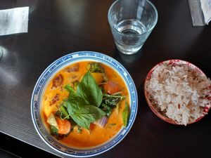 Red Curry with soy protein at Thai Vegan Kitchen in Helsinki