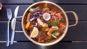 Main dish at Thai Vegan Kitchen in Helsinki