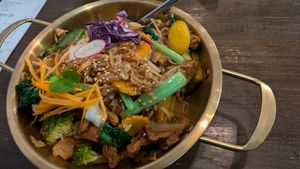 Pad Thai mixed protein at Thai Vegan Kitchen in Helsinki