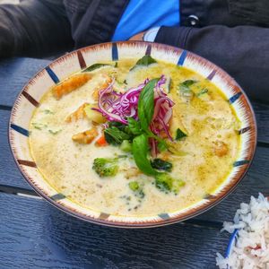 Thai green curry with tofu at Thai Vegan Kitchen in Helsinki