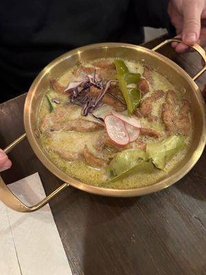 Green curry with plant protein  at Thai Vegan Kitchen in Helsinki