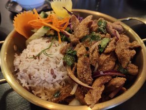 Nam Tok Muu at Thai Vegan Kitchen in Helsinki