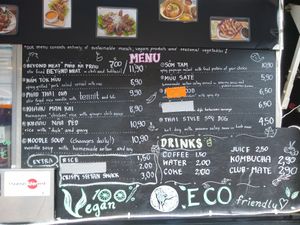 The menu today (2019-11-12) at Thai Vegan Kitchen in Helsinki