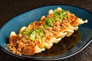 Floating Gyoza
 at Saffron in Las Vegas