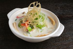 Tom Kha Gai Soup     
 at Saffron in Las Vegas