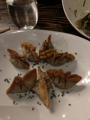 Mushroom gyoza at Saffron in Las Vegas