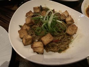 Noodles where greasy   at Saffron in Las Vegas