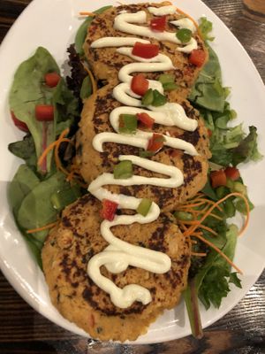 Crab cakes   at Saffron in Las Vegas