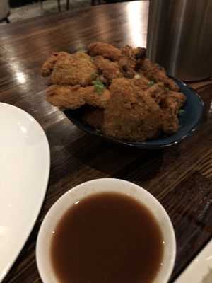 Tempura mushrooms   at Saffron in Las Vegas