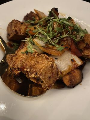 Eggplant and tofu - delicious!  at Saffron in Las Vegas