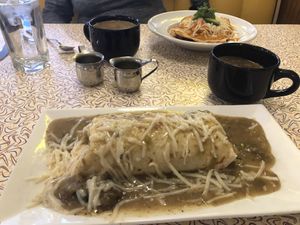 Chilaquiles and breakfast burrito at Golden Burro in Leadville