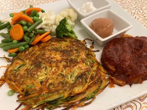 zucchini+carrot+potato latkes with “Jewish style” beyond brisket  at Golden Burro in Leadville