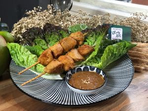 Peanut skewers at ChayArt in Berlin