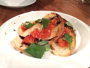 Bruschetta appetizer at Hectors Restaurant in Auckland