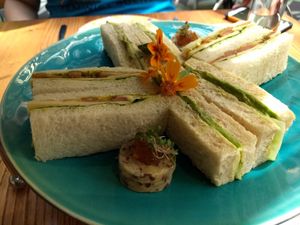 Vegan high tea #1: sandwiches at Hectors Restaurant in Auckland