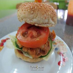 Mushroom burger at i Vege in Johor Bahru