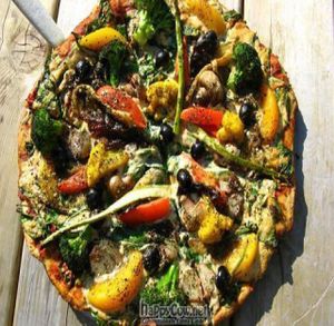 Vegan Chef's Choice Pizza at Pizza Research Institute in Eugene