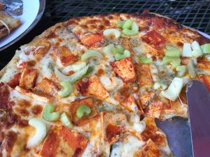 Buffalo Tofu, Celery, Blue Cheese at Pizza Research Institute in Eugene