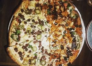 Half and half! at Pizza Research Institute in Eugene