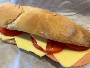 Ham and cheese baguette VG   at Honeymans of Bowburn in Durham