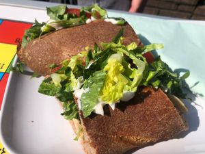 Chickn and salad sandwich   at Honeymans of Bowburn in Durham
