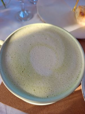 Matcha latte at Honeymans of Bowburn in Durham