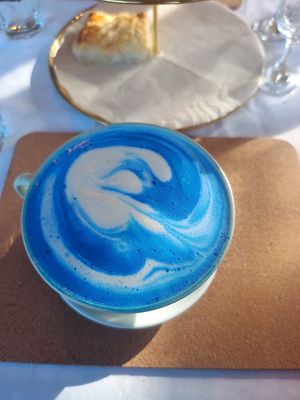 Spirulina latte at Honeymans of Bowburn in Durham