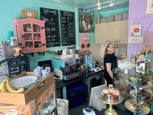 Behind the counter  at Compassionate Kitchen in Morley