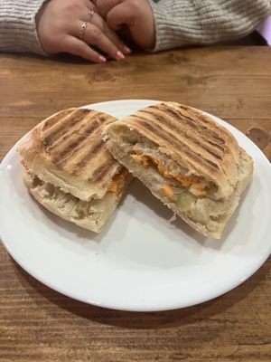 Cheeze and onion panini  at Compassionate Kitchen in Morley