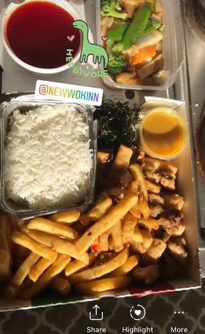 Vegan munch box and stir fried veg  at Woks Bar and Restaurant in Brandon