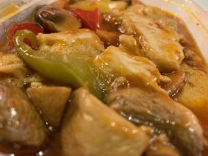 VG chicken & chilli garlic sauce   at Woks Bar and Restaurant in Brandon