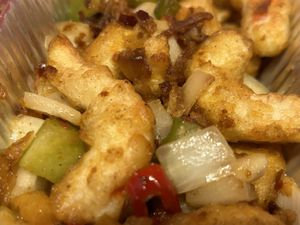 VG salt and pepper prawns   at Woks Bar and Restaurant in Brandon