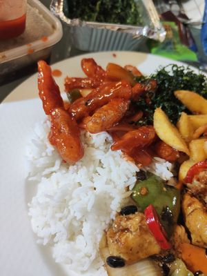 Chilli crispy vegan beef at Woks Bar and Restaurant in Brandon