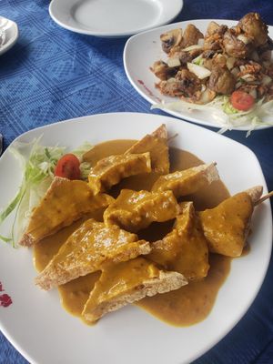 Tofu Satay, sauce to die for! Made from scratch. at Woks Bar and Restaurant in Brandon