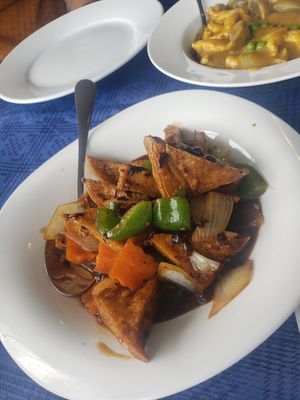 Tofu in black bean sauce, perfect 👌 at Woks Bar and Restaurant in Brandon