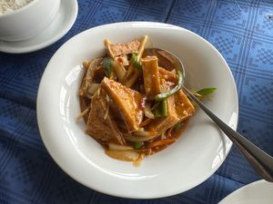 Bean Curd in szechuan sauce  at Woks Bar and Restaurant in Brandon