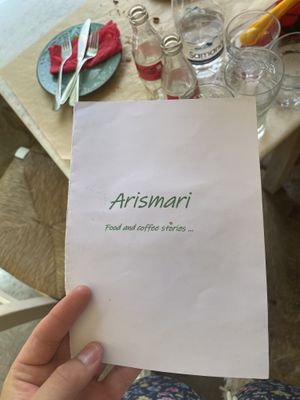 Menu at Arismari in Crete