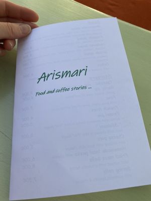 Menu at Arismari in Crete