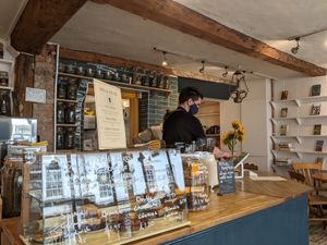 Main counter at Pot & Page in Ledbury
