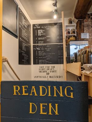 Reading den in the basement! at Pot & Page in Ledbury