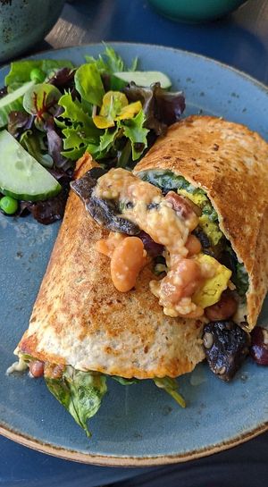 Breakfast burrito at Pot & Page in Ledbury