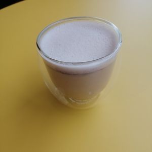 Chai latte with pumpkin spice at Pot & Page in Ledbury