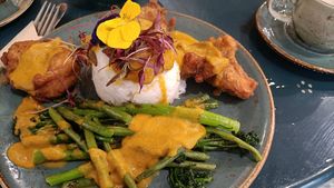 Oyster mushroom katsu at Pot & Page in Ledbury