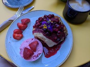 Pancake stack at Pot & Page in Ledbury