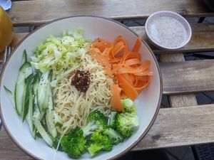 Liang Mein - Taiwanese style cold noodles with creamy seasme dressing at Bento Factory in Winchester